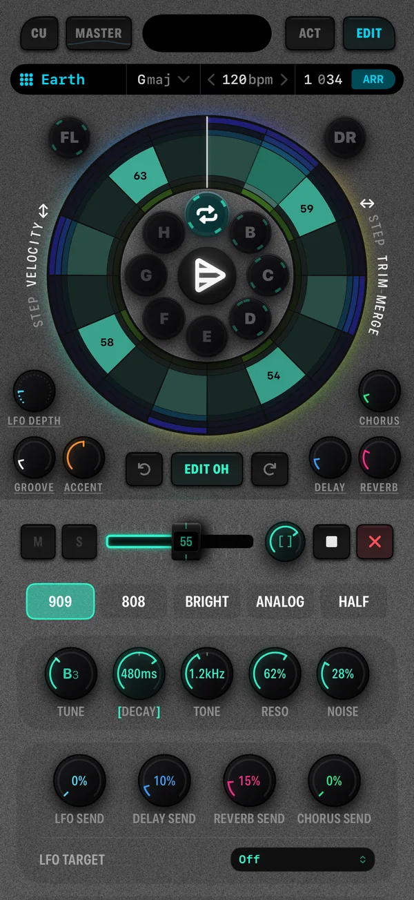 The Cue8 open hat channel detail